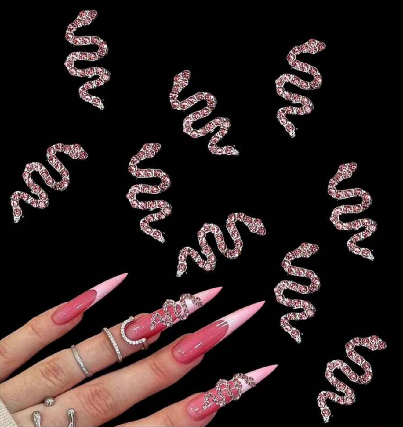 5PC SNAKE DESIGN NAIL CHARM