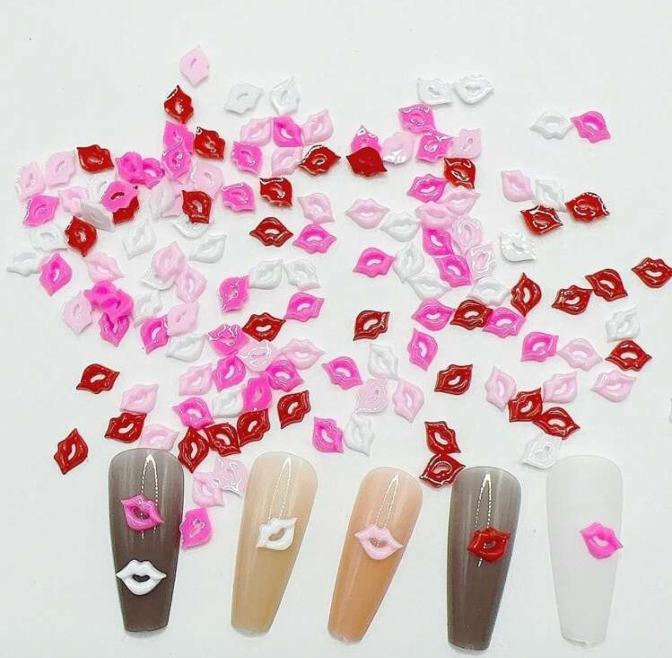 50PC SWEET LIPS NAIL CHARMS