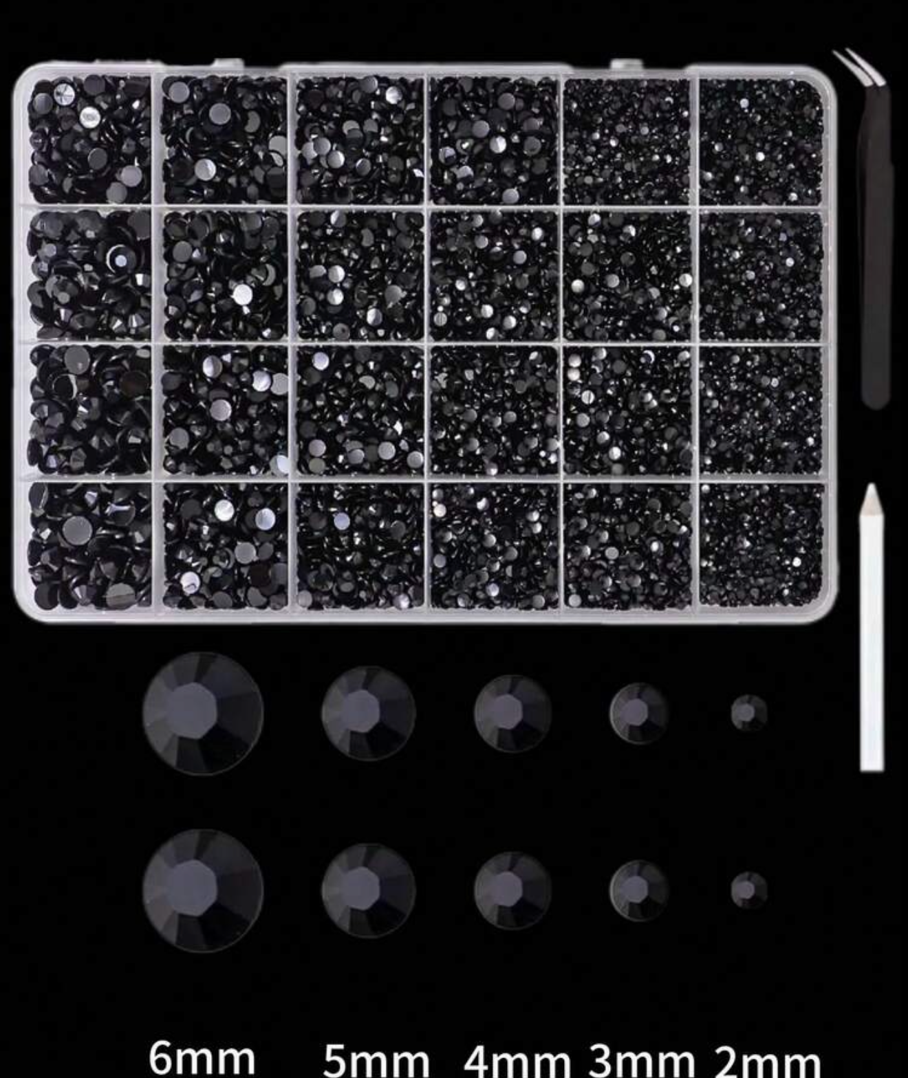 VARIETY BLACK RHINESTONES