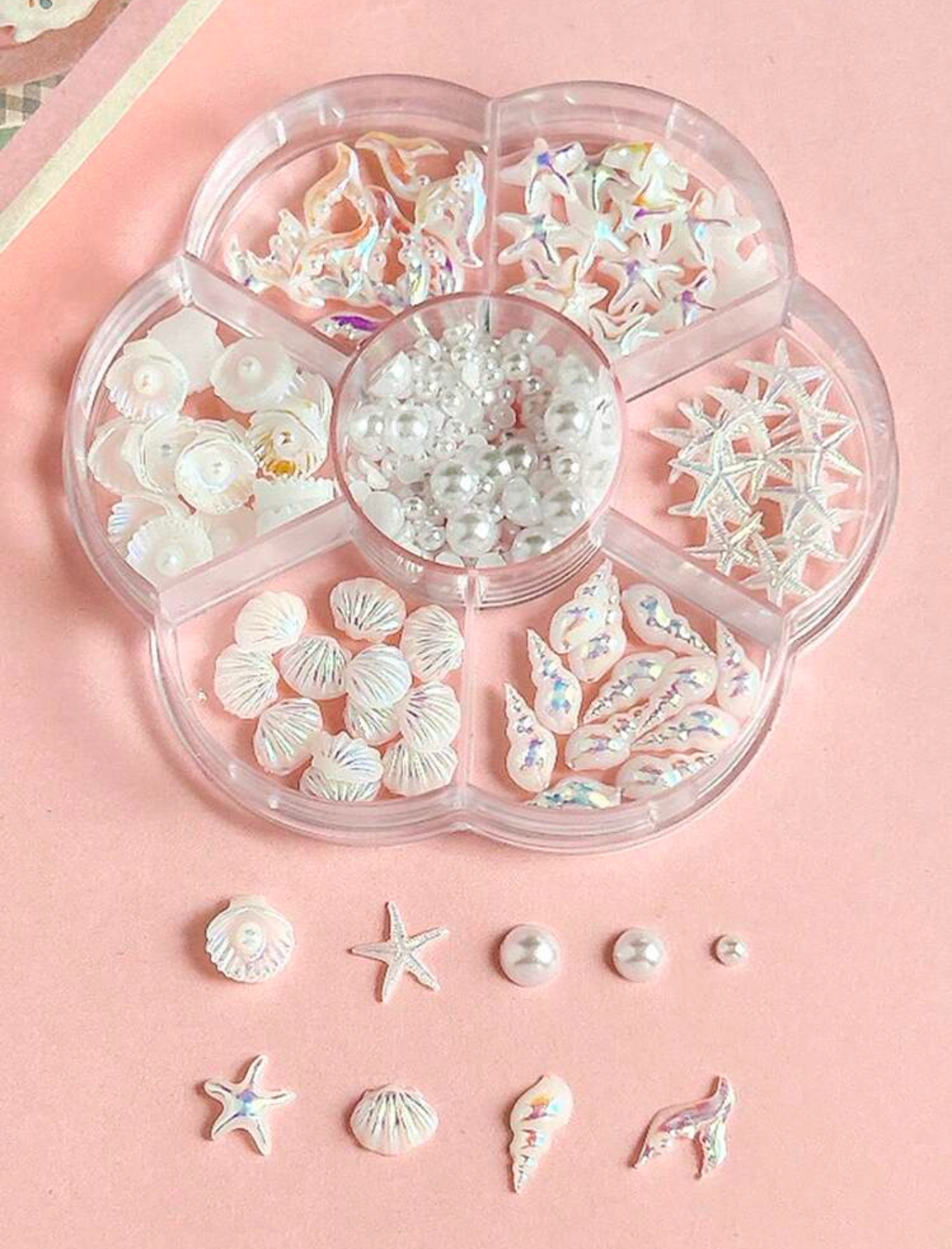 3D WHITE OCEAN RESIN NAIL CHARMS