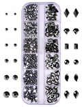 12 GRID BLACK RHINESTONES