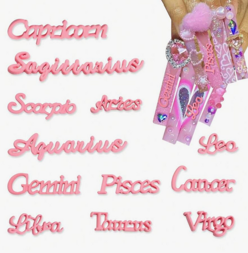 12PCS ZODIAC 3D NAIL CHARMS