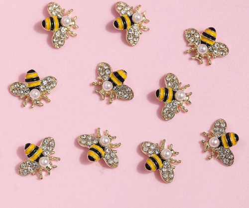 10PC BUMBLE BEE NAIL CHARMS