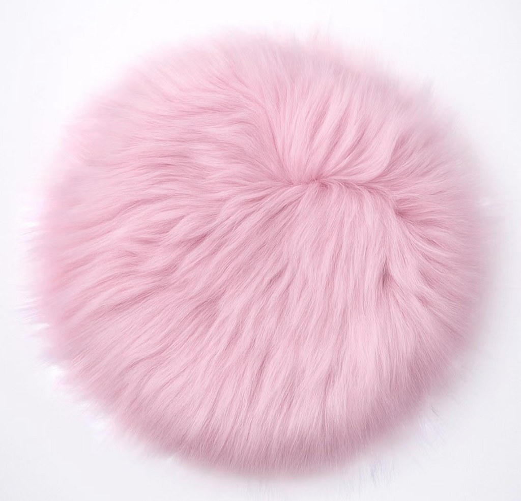 ROUND MINI FUR RUG PHOTO PROP