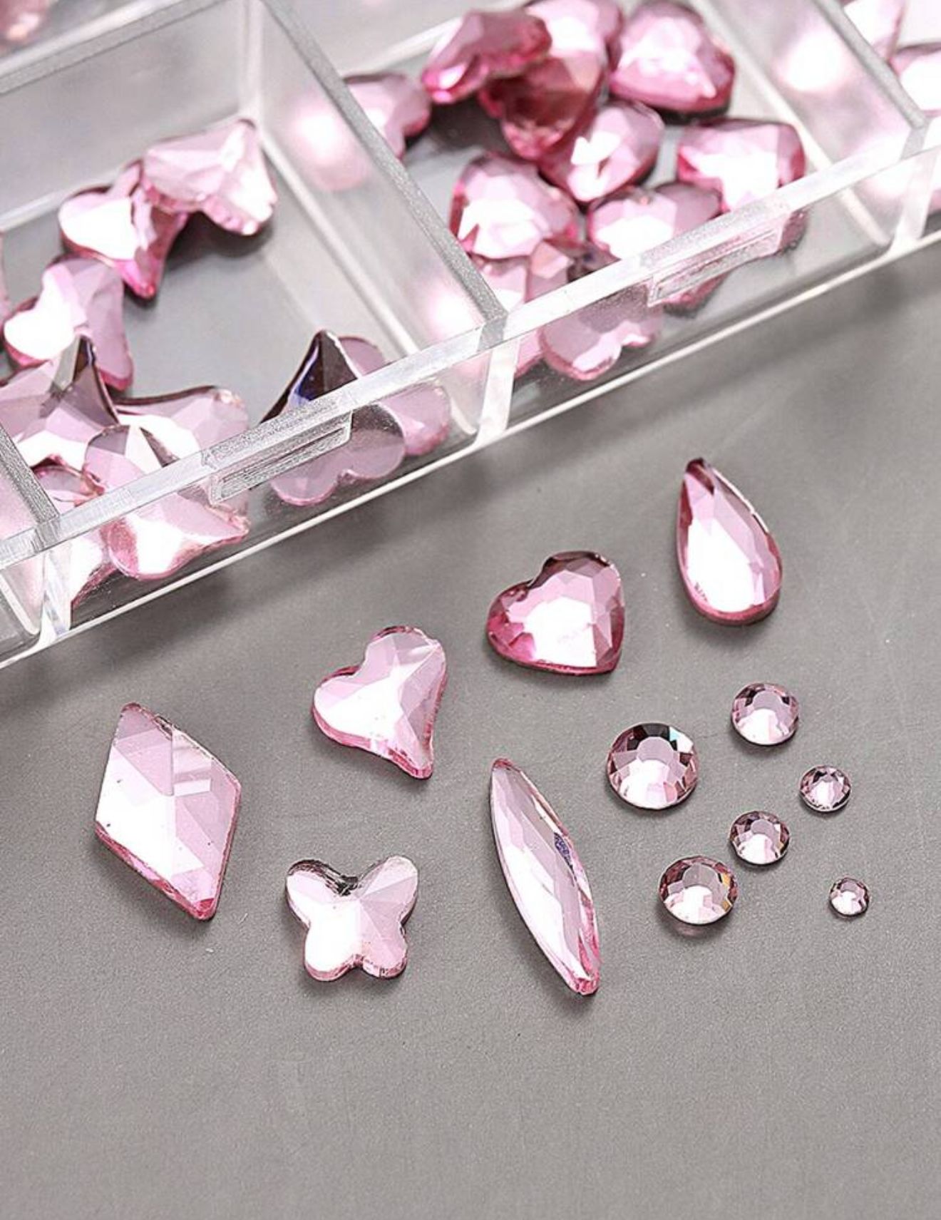 12 GRID PINK RHINESTONES