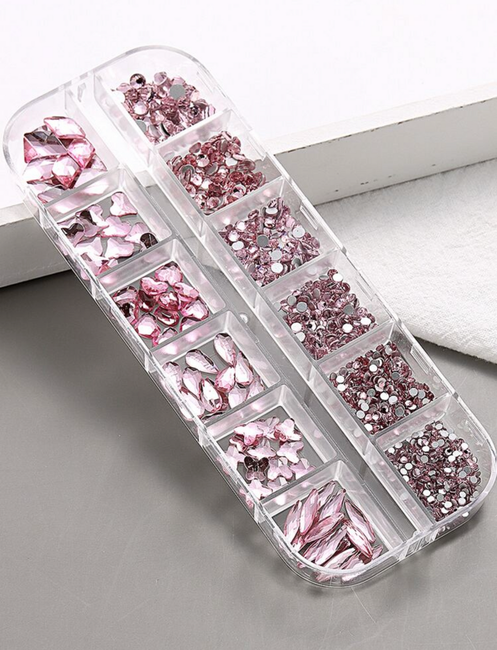 12 GRID PINK RHINESTONES