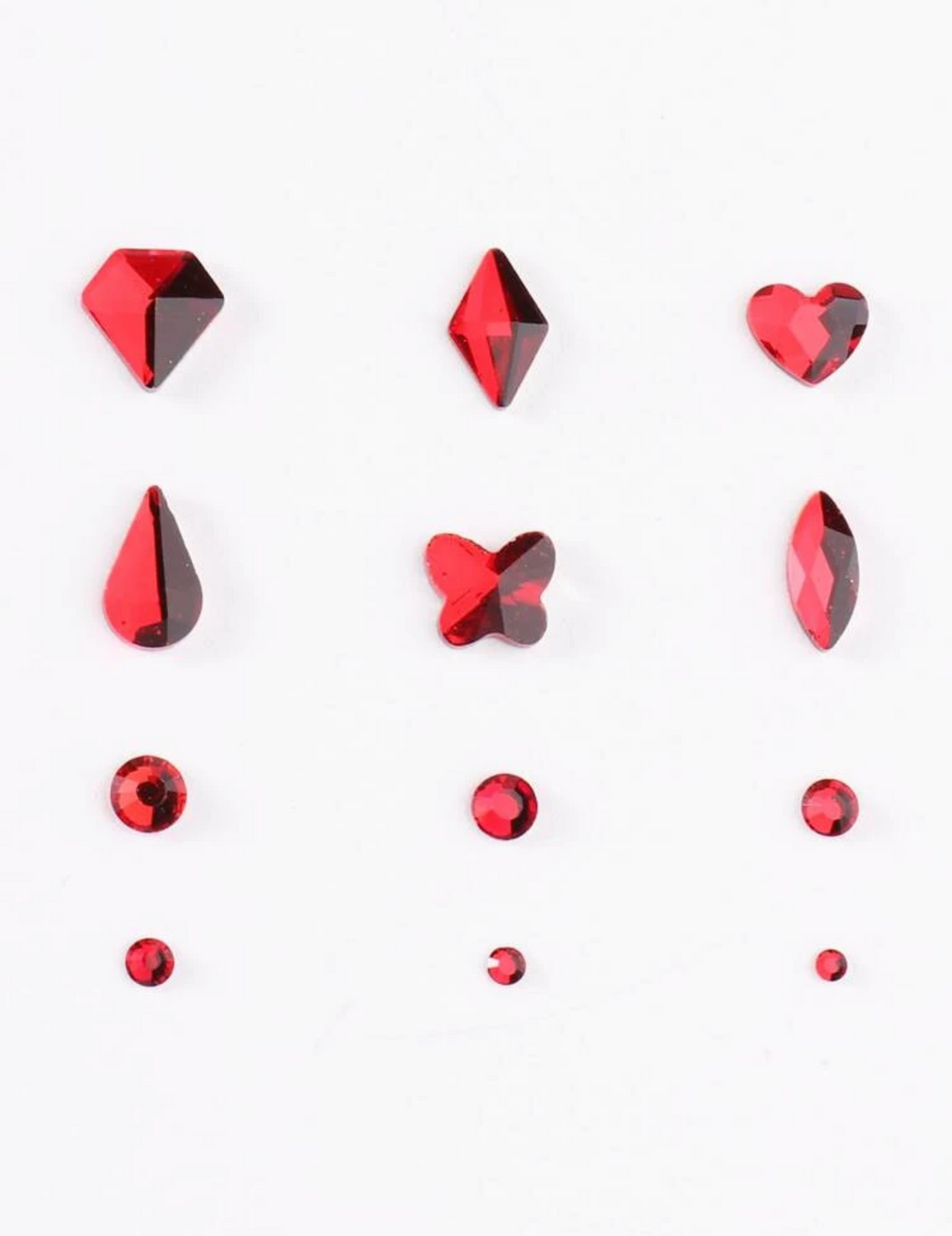 12 GRID RED CRYSTAL NAIL ART RHINESTONES