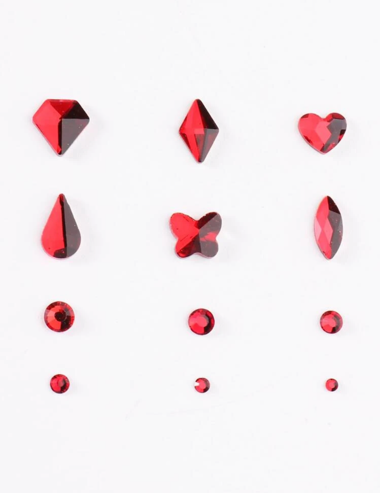 12 GRID RED CRYSTAL NAIL ART RHINESTONES
