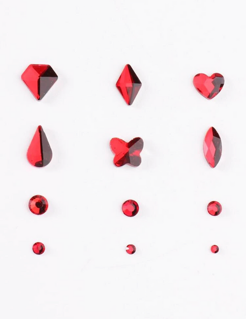 12 GRID RED CRYSTAL NAIL ART RHINESTONES