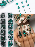 12 GRID EMERALD GREEN RHINESTONES