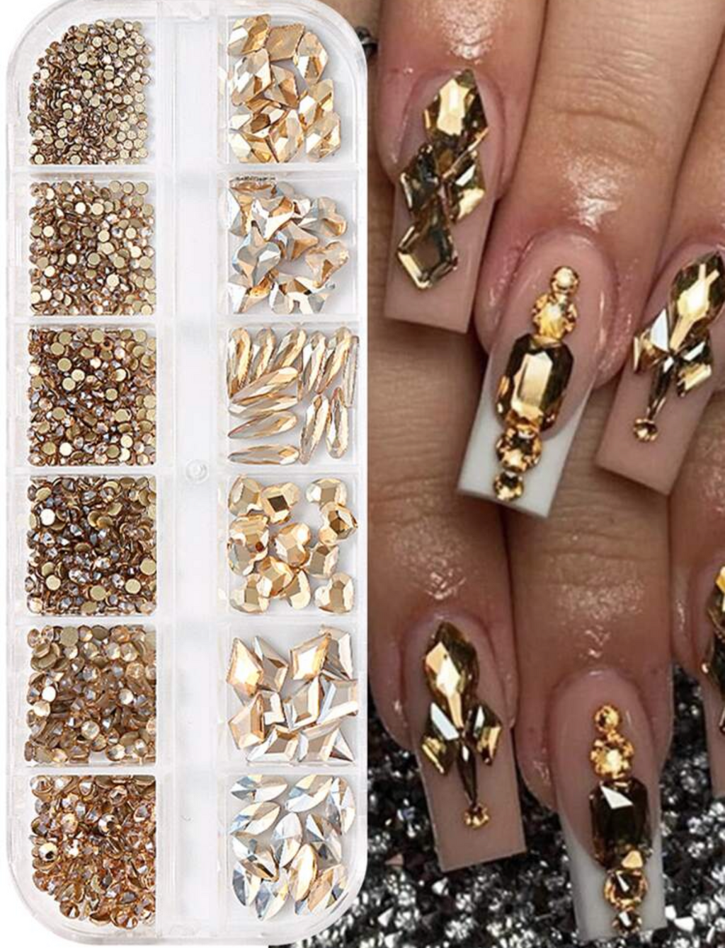 12 GRID GOLD RHINESTONES