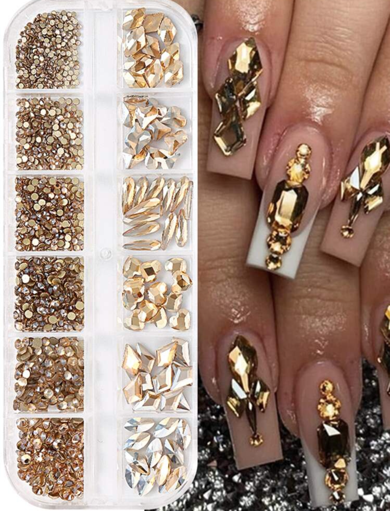 12 GRID GOLD RHINESTONES